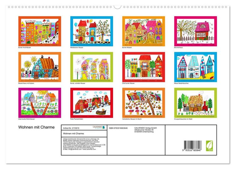 Produktbild: Wohnen mit Charme (hochwertiger Premium Wandkalender 2026 DIN A2 quer), Kunstdruck in Hochglanz