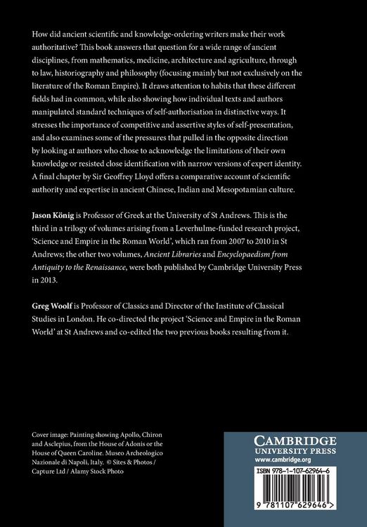 Produktbild: Authority and Expertise in Ancient Scientific Culture