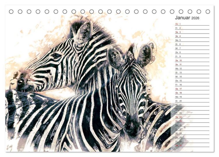 Produktbild: Tierportraits - Fine Art (Tischkalender 2026 DIN A5 quer), CALVENDO Monatskalender