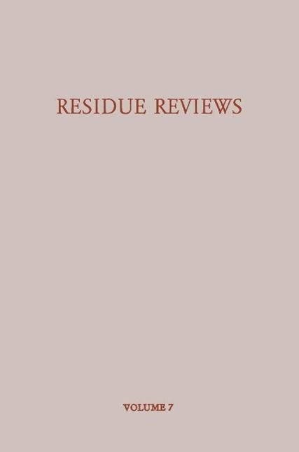 Produktbild: Residue Reviews/R&uuml;ckstands-Berichte