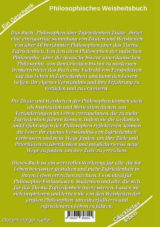 Produktbild: Philosophen &uuml;ber Zufriedenheit - Zitate