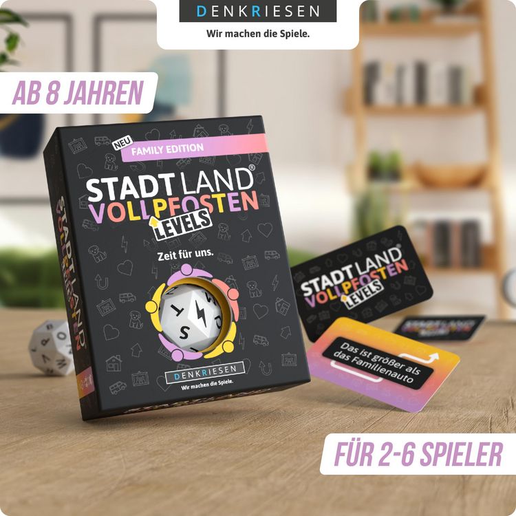 Produktbild: DENKRIESEN - Stadt Land Vollpfosten&reg; Family Edition &ndash; "Zeit f&uuml;r uns." | Levels