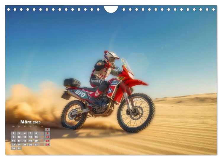 Produktbild: W&uuml;stenrallye Dakar Motorrad (Wandkalender 2026 DIN A4 quer), CALVENDO Monatskalender
