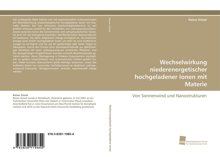 Produktbild: Wechselwirkung niederenergetischer hochgeladener Ionen mit Materie