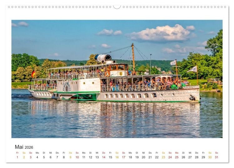 Produktbild: Sachsen - Land zwischen Elbe und Erzgebirge (hochwertiger Premium Wandkalender 2026 DIN A2 quer), Kunstdruck in Hochglanz