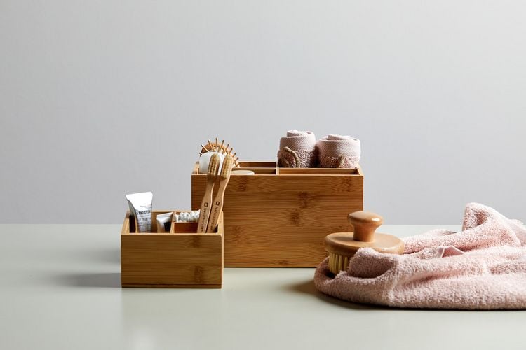 Produktbild: Bambus Organizer Mod. Terra 3 F&auml;cher, 2er Set, vielseitig einsetzbar
