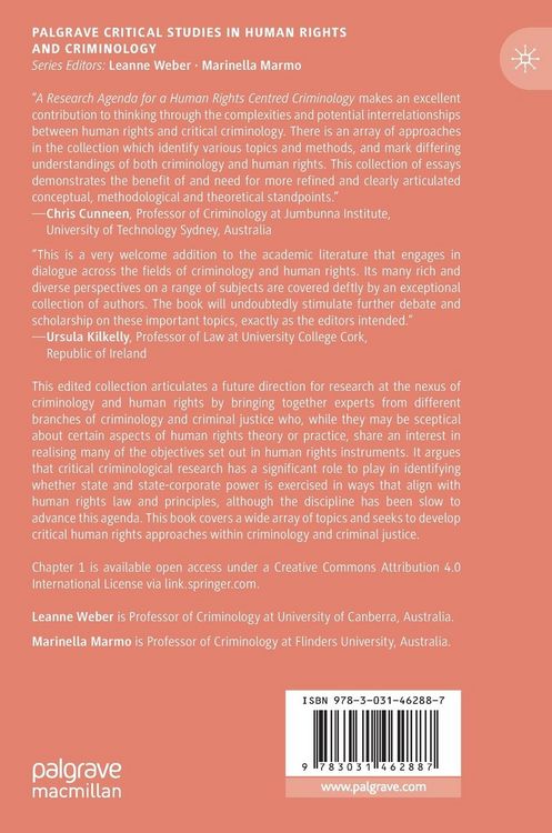 Produktbild: A Research Agenda for a Human Rights Centred Criminology