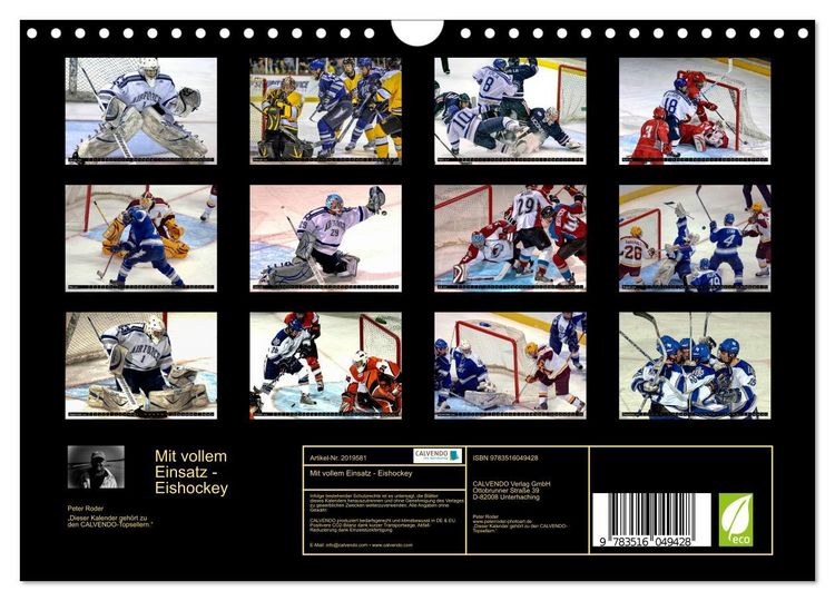 Produktbild: Mit vollem Einsatz - Eishockey (Wandkalender 2026 DIN A4 quer), CALVENDO Monatskalender