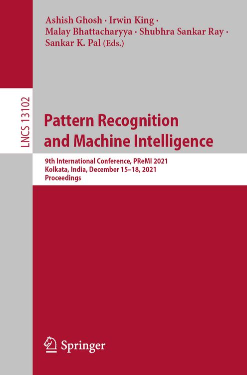 Produktbild: Pattern Recognition and Machine Intelligence