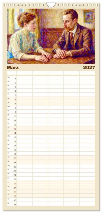 Produktbild: Familienplaner 2027 - Rainer Maria Rilke. Sein Leben, seine Werke mit 5 Spalten (Wandkalender, 21 x 45 cm) CALVENDO