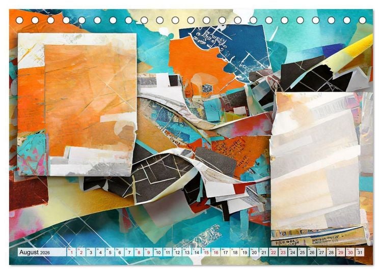 Produktbild: Buntes Papier Design (Tischkalender 2026 DIN A5 quer), CALVENDO Monatskalender