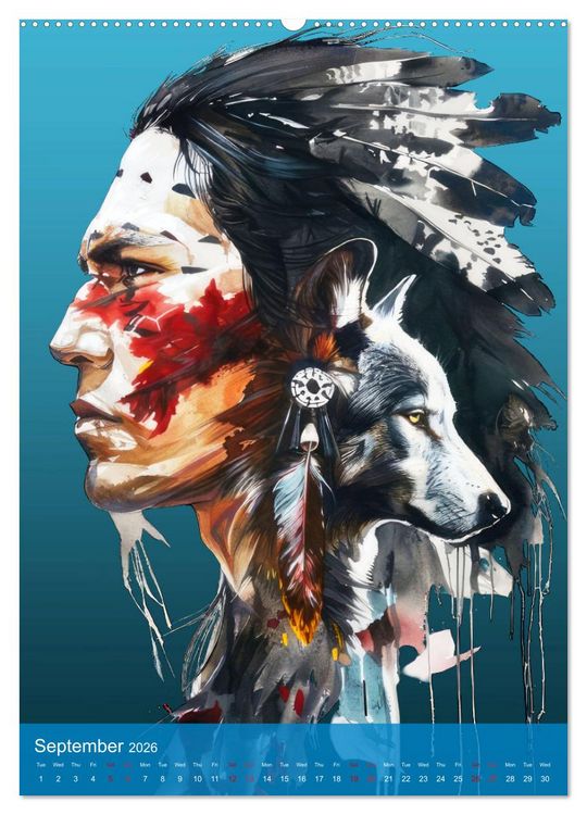 Produktbild: Native American Art (Wall Calendar 2026 DIN A2 portrait), CALVENDO 12 Month Wall Calendar
