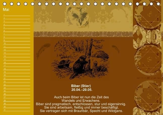 Produktbild: Indianisches Horoskop / Geburtstagskalender (Tischkalender immerw&auml;hrend DIN A5 quer)