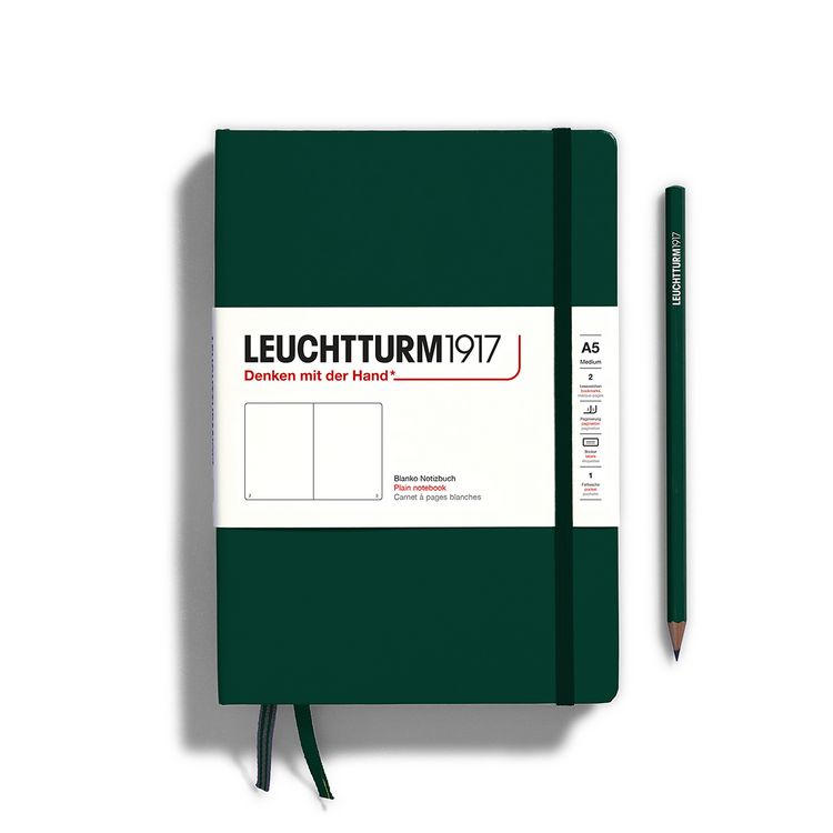 Produktbild: Notizbuch Medium (A5), Hardcover, 251 nummerierte Seiten, Forest Green, blanko