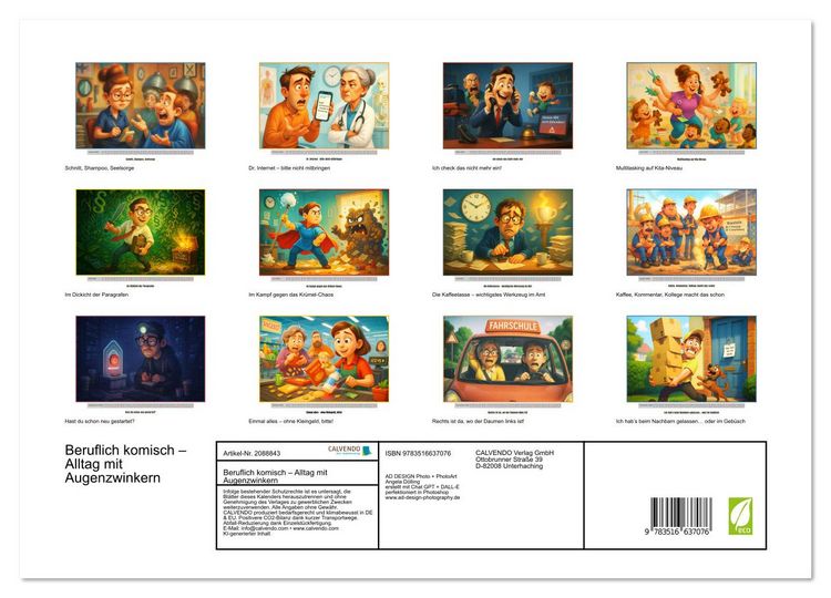 Produktbild: Beruflich komisch &ndash; Alltag mit Augenzwinkern (hochwertiger Premium Wandkalender 2026 DIN A2 quer), Kunstdruck in Hochglanz