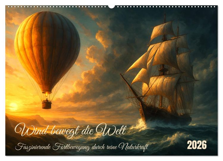Produktbild: Wind bewegt die Welt (Wandkalender 2026 DIN A2 quer), CALVENDO Monatskalender