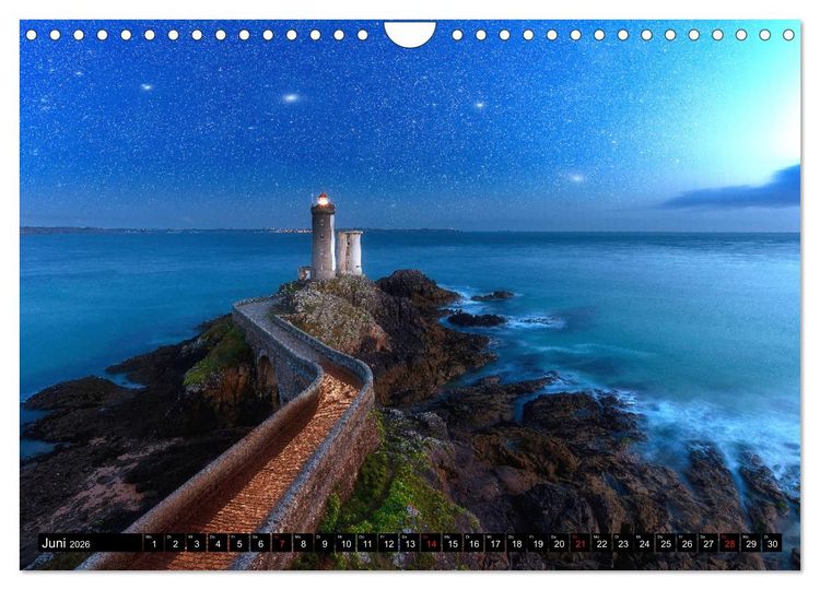 Produktbild: Leuchtt&uuml;rme - an Europas K&uuml;sten (Wandkalender 2026 DIN A4 quer), CALVENDO Monatskalender