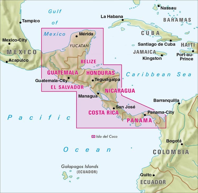 Produktbild: Nelles Map Landkarte Central America