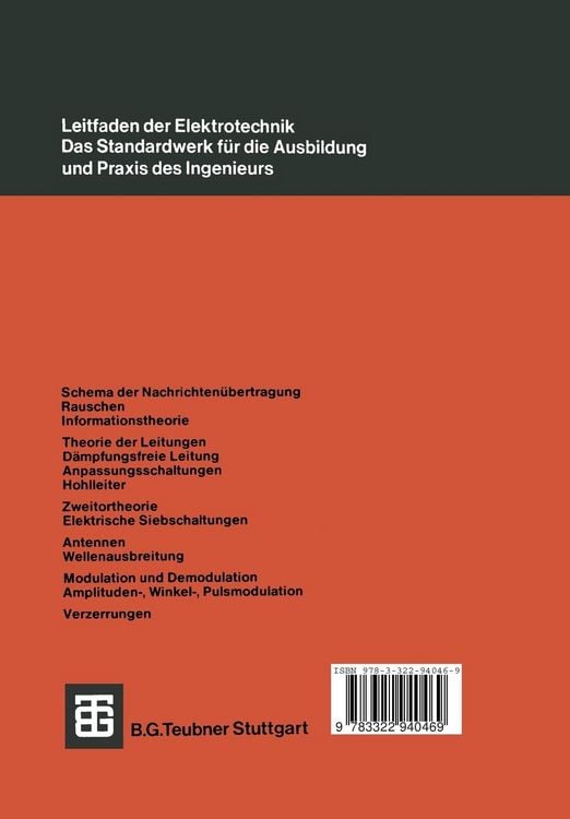 Produktbild: Grundlagen der elektrischen Nachrichten&uuml;bertragung