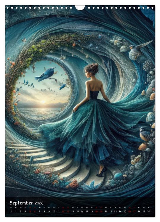 Produktbild: Mystische Weiblichkeit - Frauen in abstrakter Droste-Kunst (Wandkalender 2026 DIN A3 hoch), CALVENDO Monatskalender