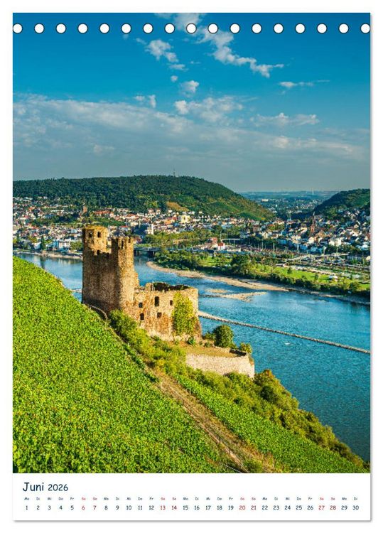 Produktbild: Burgen und Burgruinen am Mittelrhein (Tischkalender 2026 DIN A5 hoch), CALVENDO Monatskalender