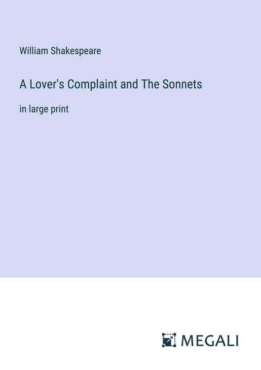 Produktbild: A Lover's Complaint and The Sonnets
