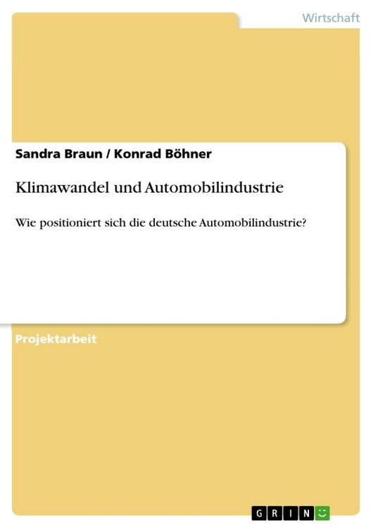 Produktbild: Klimawandel und Automobilindustrie