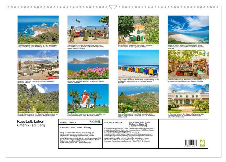 Produktbild: Kapstadt: Leben unterm Tafelberg (Wandkalender 2026 DIN A2 quer), CALVENDO Monatskalender