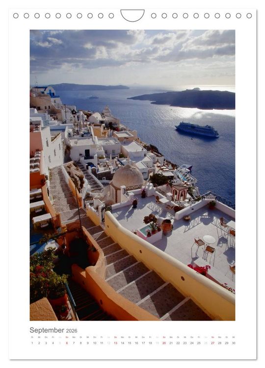 Produktbild: SANTORINI - INSEL DES LICHTS (Wandkalender 2026 DIN A4 hoch), CALVENDO Monatskalender
