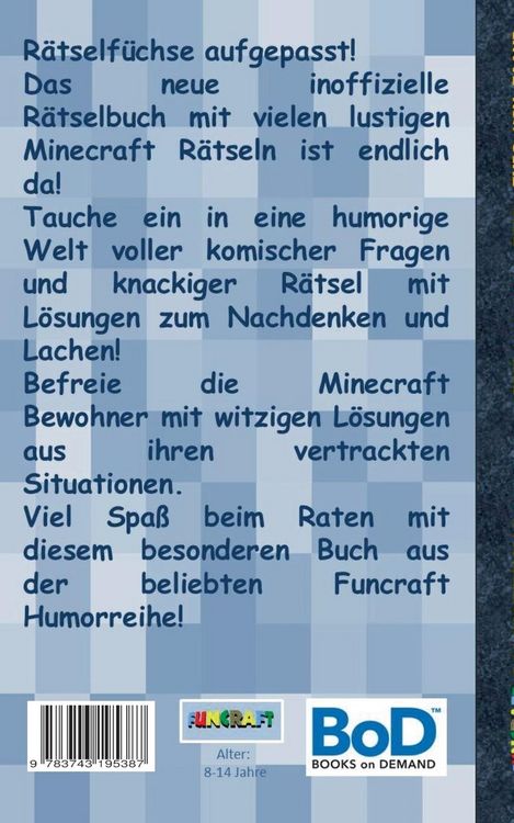 Produktbild: Funcraft - Das inoffizielle R&auml;tselbuch f&uuml;r Minecraft Fans