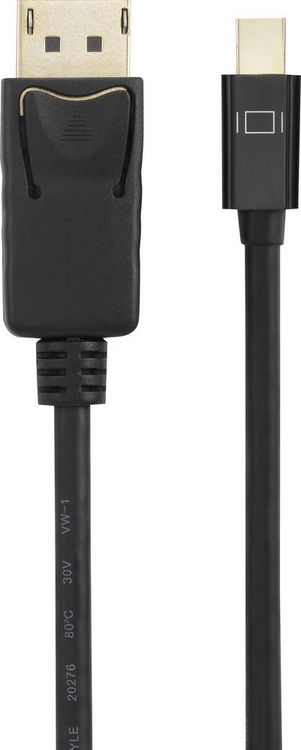 Produktbild: Renkforce Mini-DisplayPort / DisplayPort Adapterkabel Mini DisplayPort Stecker, DisplayPort Stecker 1.50m Schwarz RF-4538174