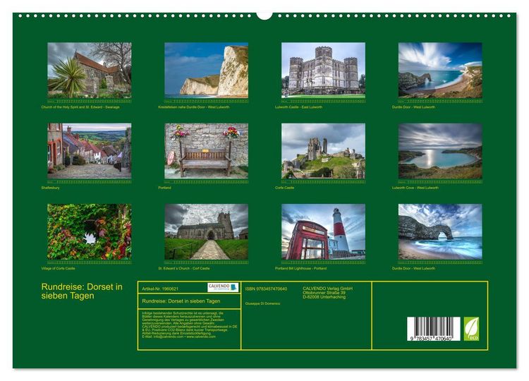 Produktbild: Rundreise: Dorset in sieben Tagen (hochwertiger Premium Wandkalender 2026 DIN A2 quer), Kunstdruck in Hochglanz