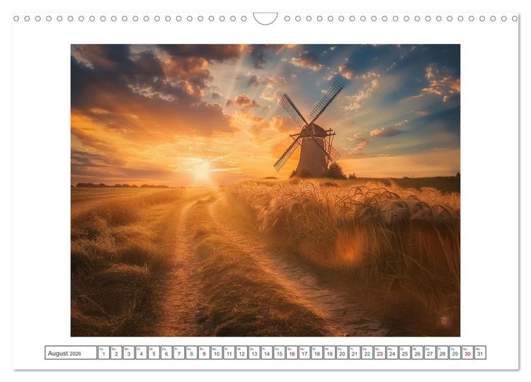 Produktbild: Im Reich der Windm&uuml;hlen (Wandkalender 2026 DIN A3 quer), CALVENDO Monatskalender