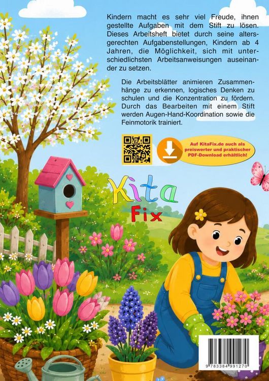 Produktbild: KitaFix-Kreativ: Arbeitsbl&auml;tter Fr&uuml;hling (50 Ideen f&uuml;r Vorschule und Portfolio in Kindergarten und Kita)
