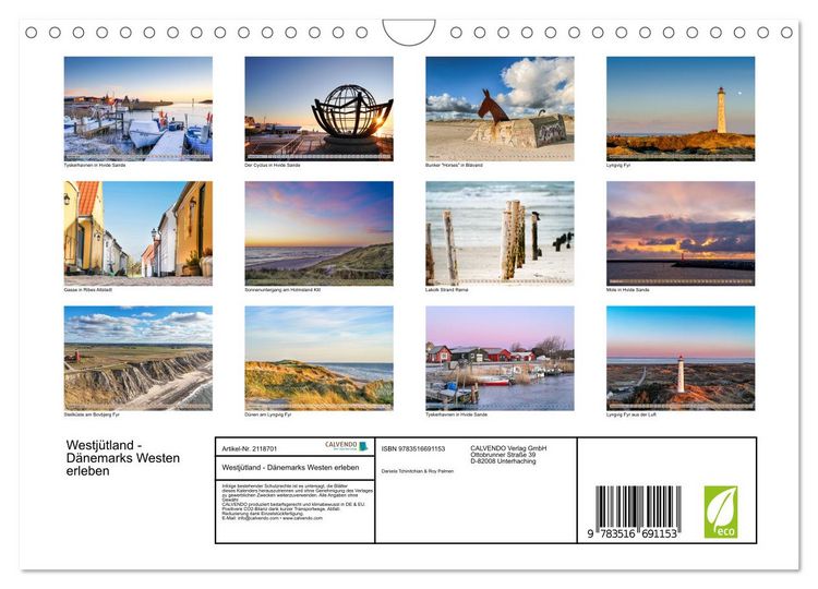 Produktbild: Westj&uuml;tland - D&auml;nemarks Westen erleben (Wandkalender 2026 DIN A4 quer), CALVENDO Monatskalender
