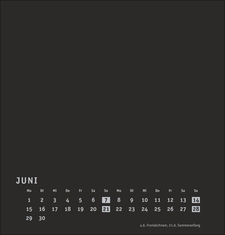 Produktbild: Premium-Bastelkalender schwarz mittel 2026