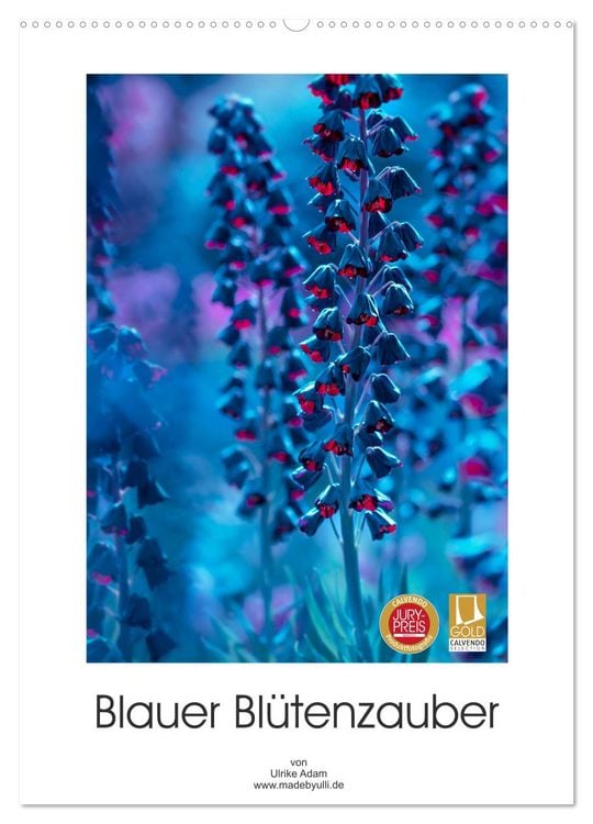 Produktbild: Blauer Bl&uuml;tenzauber (Wandkalender 2026 DIN A2 hoch), CALVENDO Monatskalender