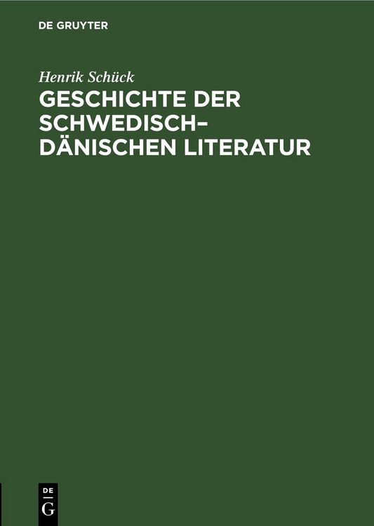 Produktbild: Geschichte der schwedisch&ndash;d&auml;nischen Literatur