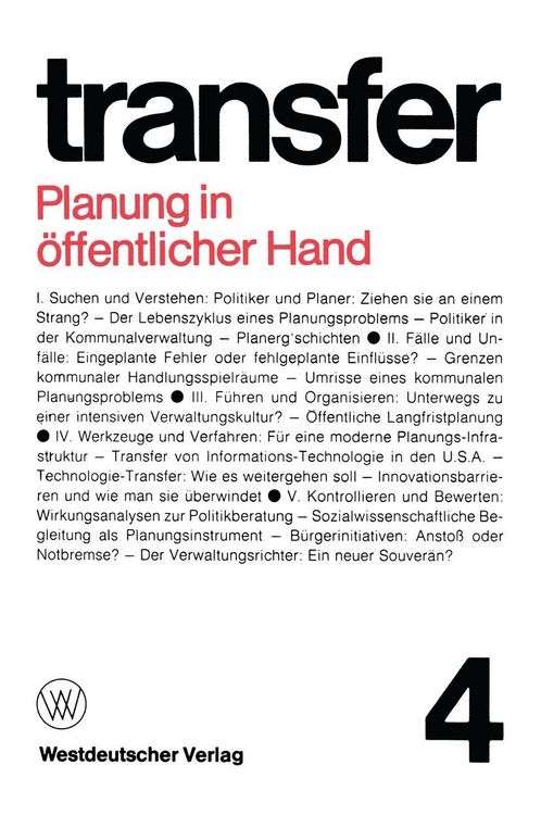 Produktbild: Planung in &ouml;ffentlicher Hand