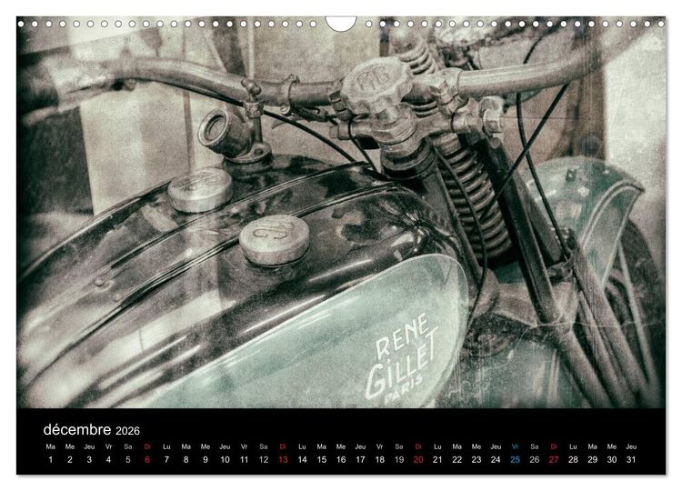 Produktbild: MOTOS VINTAGE (Calendrier mural 2026 DIN A3 vertical), CALVENDO calendrier mensuel