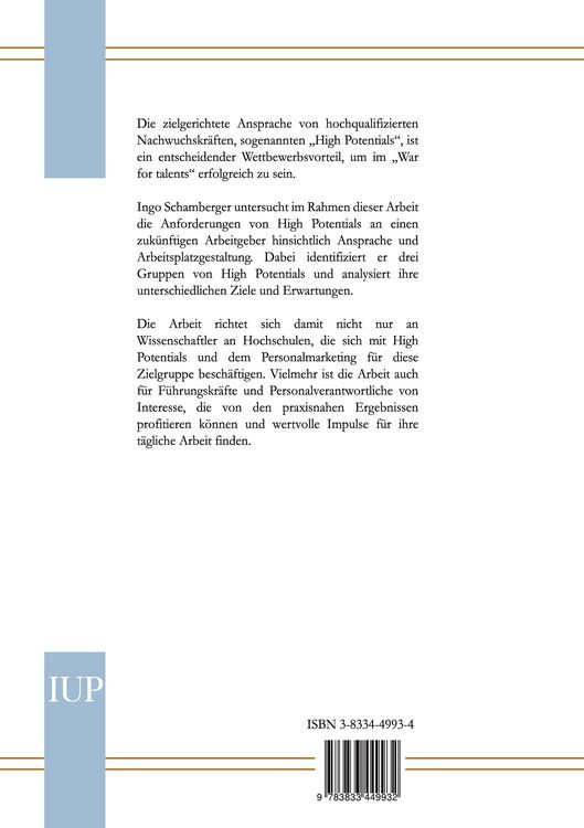 Produktbild: Differenziertes Hochschulmarketing f&uuml;r High Potentials