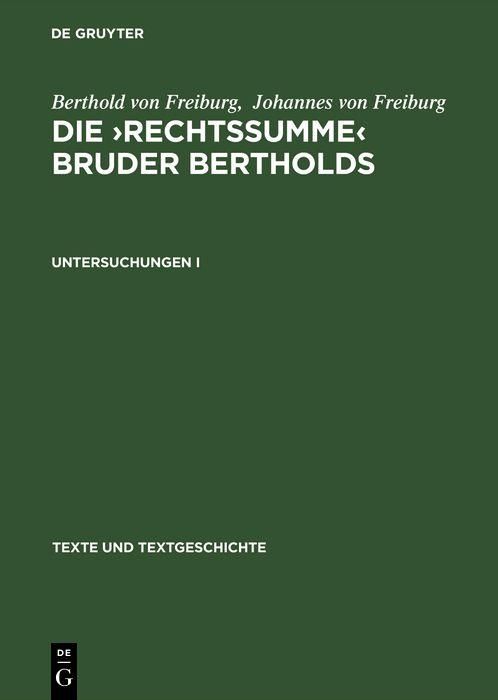 Produktbild: Untersuchungen I