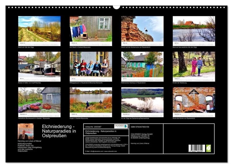 Produktbild: Elchniederung - Naturparadies in Ostpreu&szlig;en (Wandkalender 2026 DIN A2 quer), CALVENDO Monatskalender