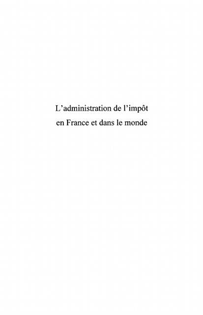 Produktbild: L'administration de l'impOt en france et dans le monde