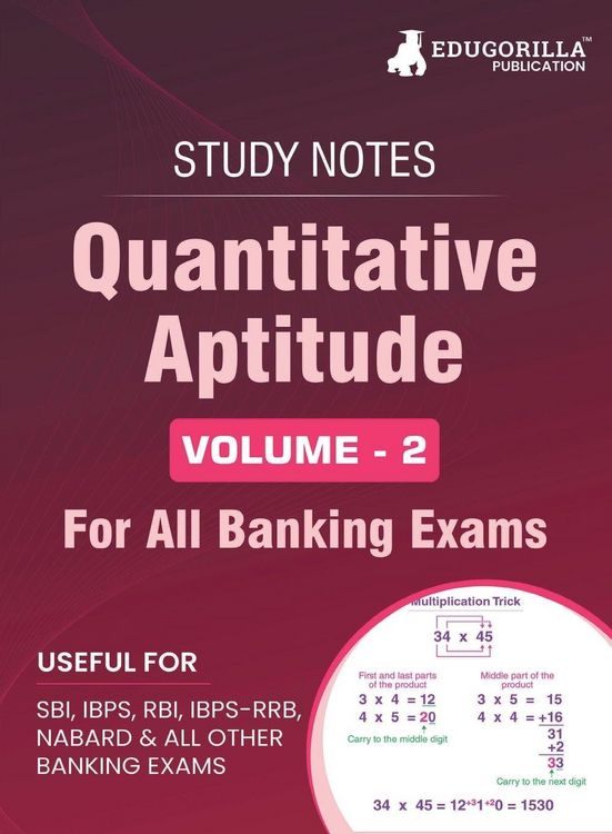 Produktbild: Quantitative Aptitude (Vol 2) Topicwise Notes for All Banking Related Exams | A Complete Preparation Book for All Your Banking Exams with Solved MCQs