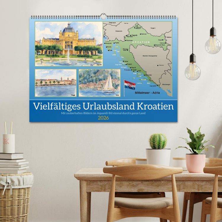 Produktbild: Vielf&auml;ltiges Urlaubsland Kroatien (Wandkalender 2026 DIN A2 quer), CALVENDO Monatskalender