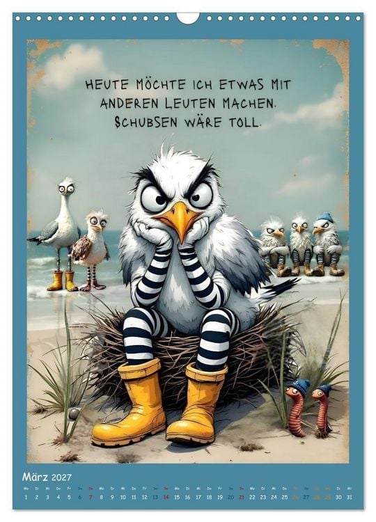 Produktbild: B&ouml;se M&ouml;wen (Wandkalender 2027 DIN A3 hoch), CALVENDO Monatskalender