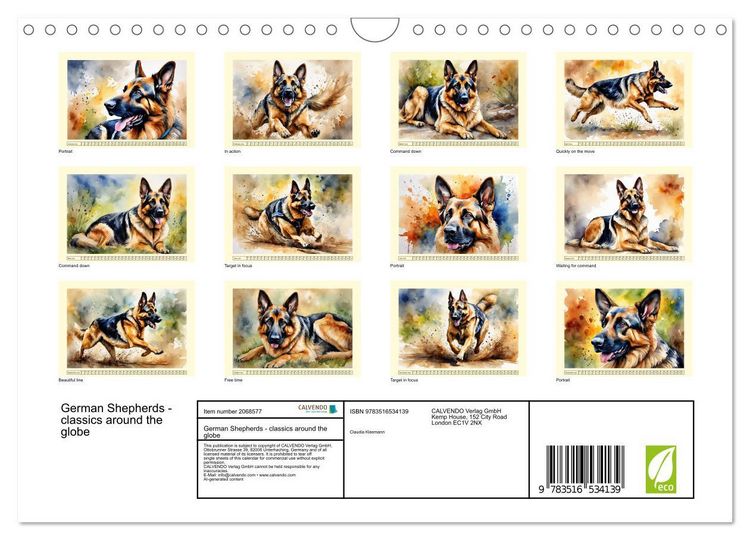 Produktbild: German Shepherds - classics around the globe (Wall Calendar 2026 DIN A4 landscape), CALVENDO 12 Month Wall Calendar