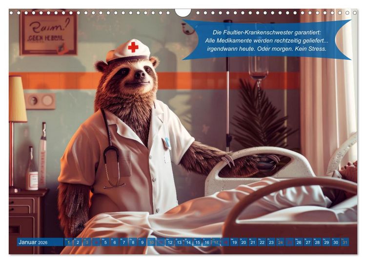 Produktbild: Tierisch lustige Krankenpfleger (Wandkalender 2026 DIN A3 quer), CALVENDO Monatskalender