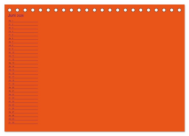 Produktbild: Bastel-Geburtstagskalender orange / Geburtstagskalender (Tischkalender 2026 DIN A5 quer), CALVENDO Monatskalender